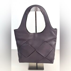 Latico Woven Leather Bag in Mauve Purple